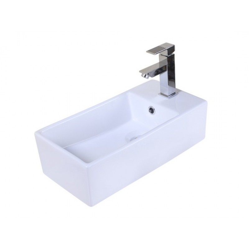 19-in. W x 9.75-in. D Above Counter Rectangle Vessel In White For Single Hole Faucet