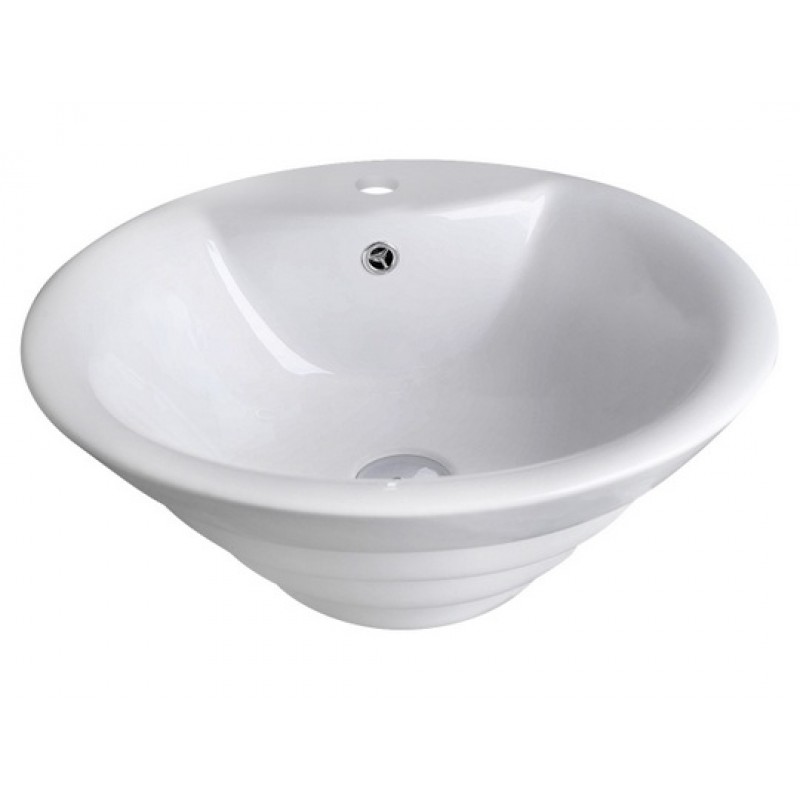 19.25-in. W x 19.25-in. D Above Counter Round Vessel In White For Single Hole Faucet