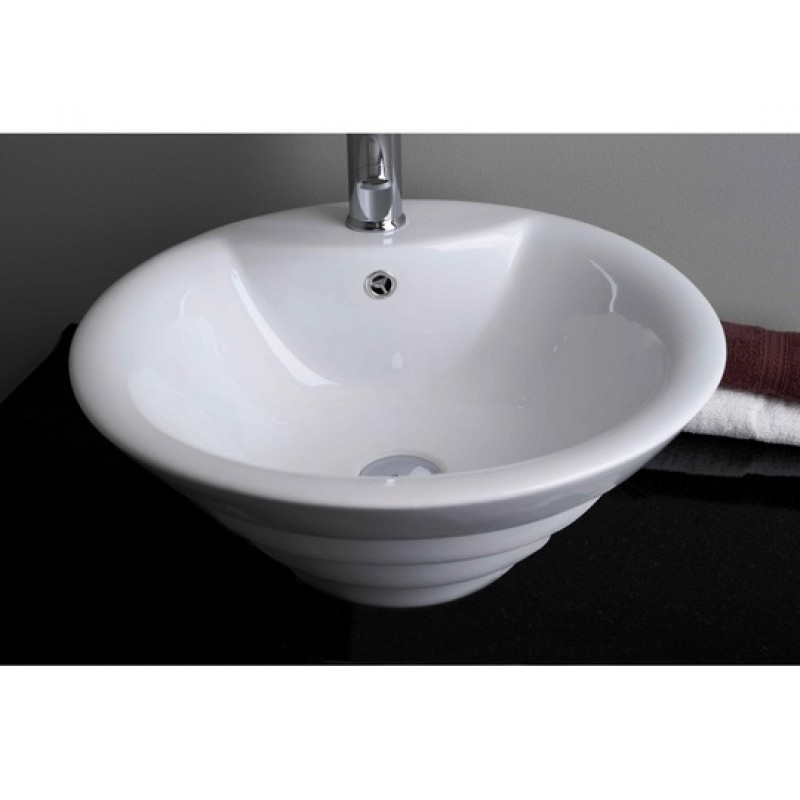 19.25-in. W x 19.25-in. D Above Counter Round Vessel In White For Single Hole Faucet