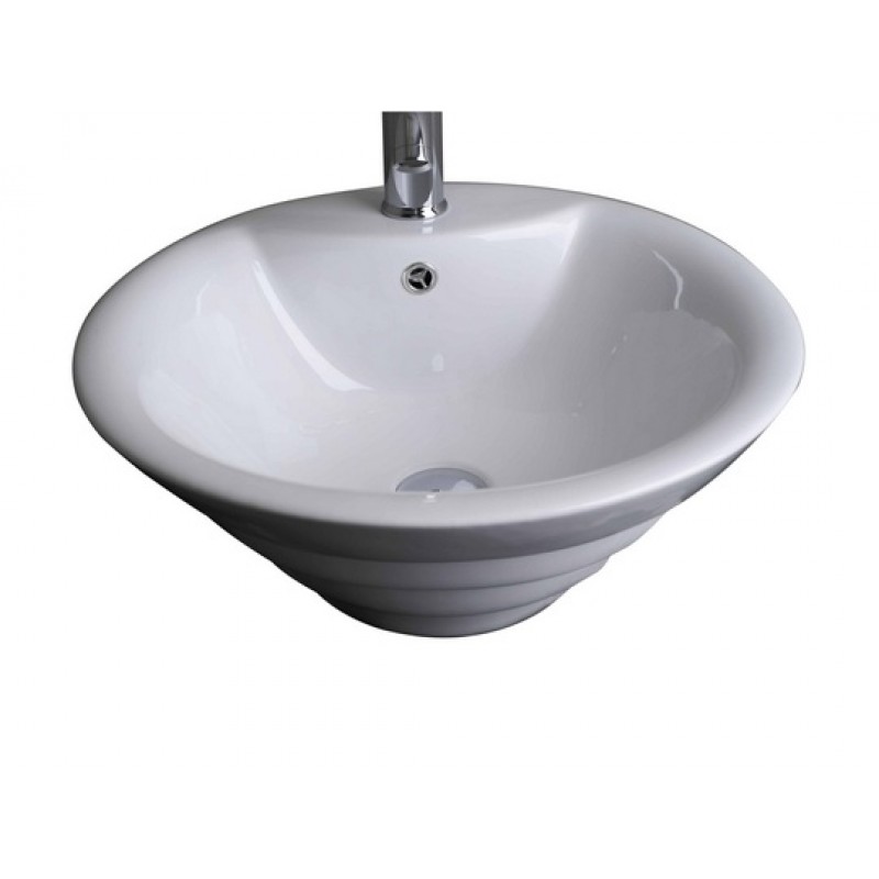 19.25-in. W x 19.25-in. D Above Counter Round Vessel In White For Single Hole Faucet