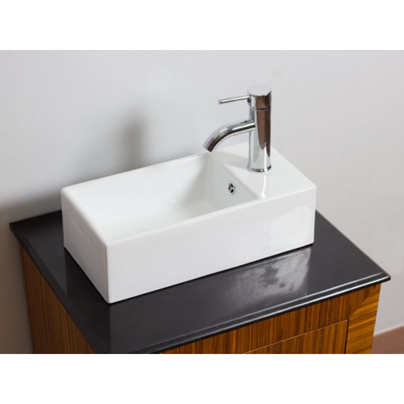 19.25-in. W x 9.5-in. D Above Counter Rectangle Vessel In White For Single Hole Faucet