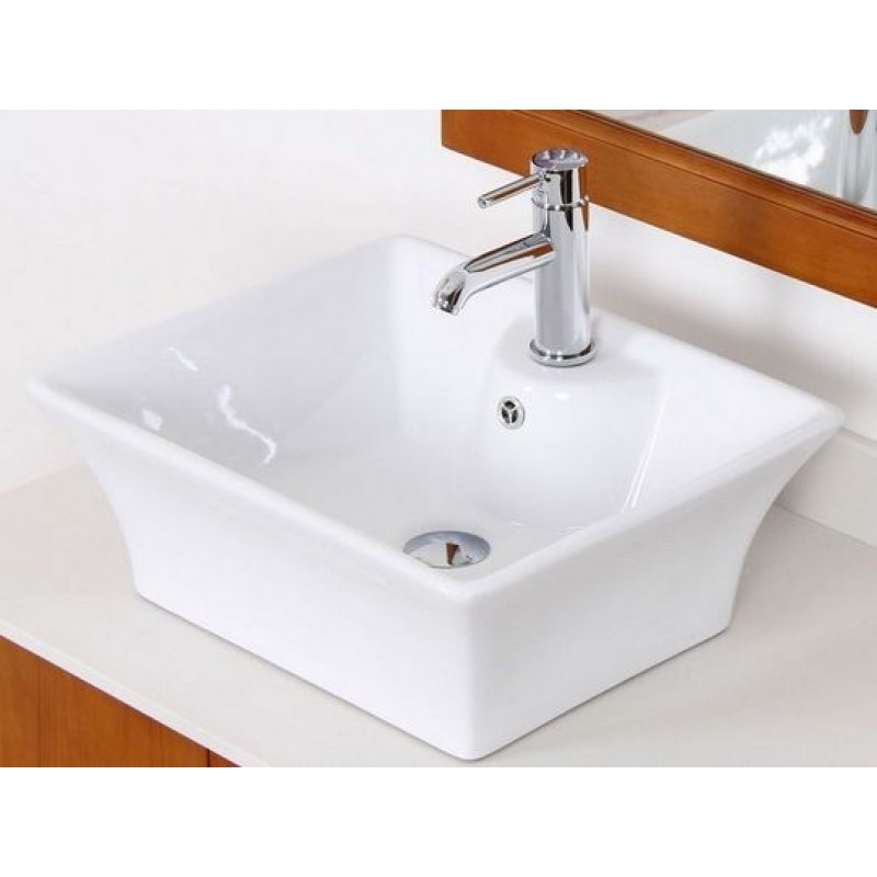 19.5-in. W x 16.25-in. D Above Counter Rectangle Vessel In White For Single Hole Faucet