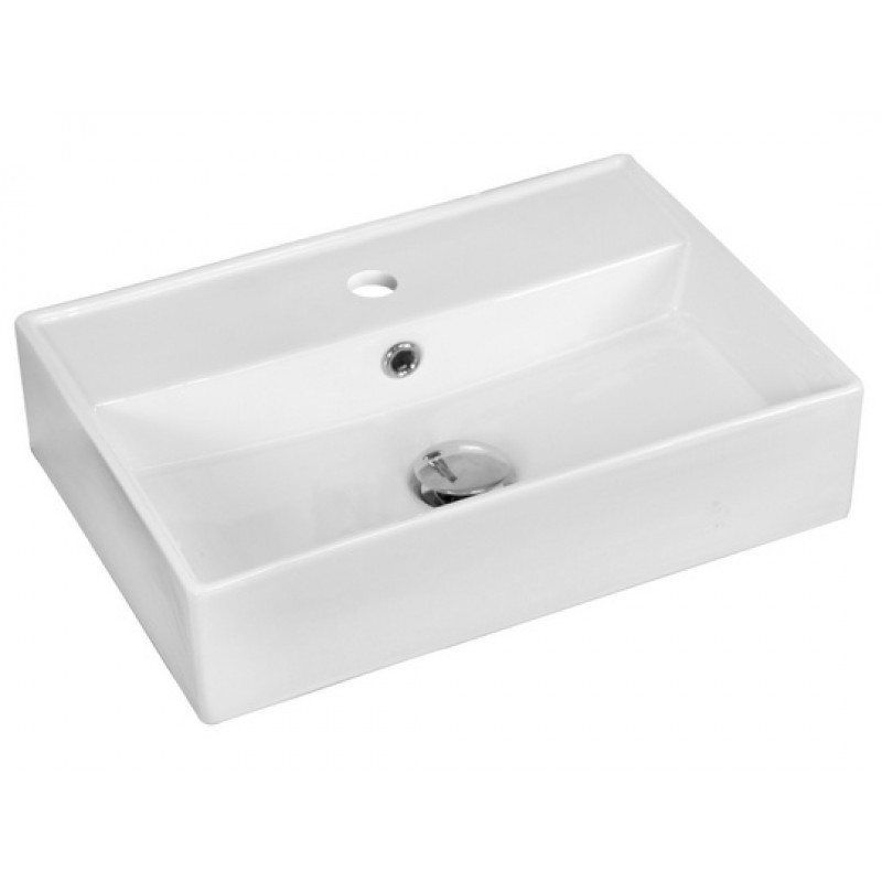 19.75-in. W x 13.75-in. D Above Counter Rectangle Vessel In White For Single Hole Faucet