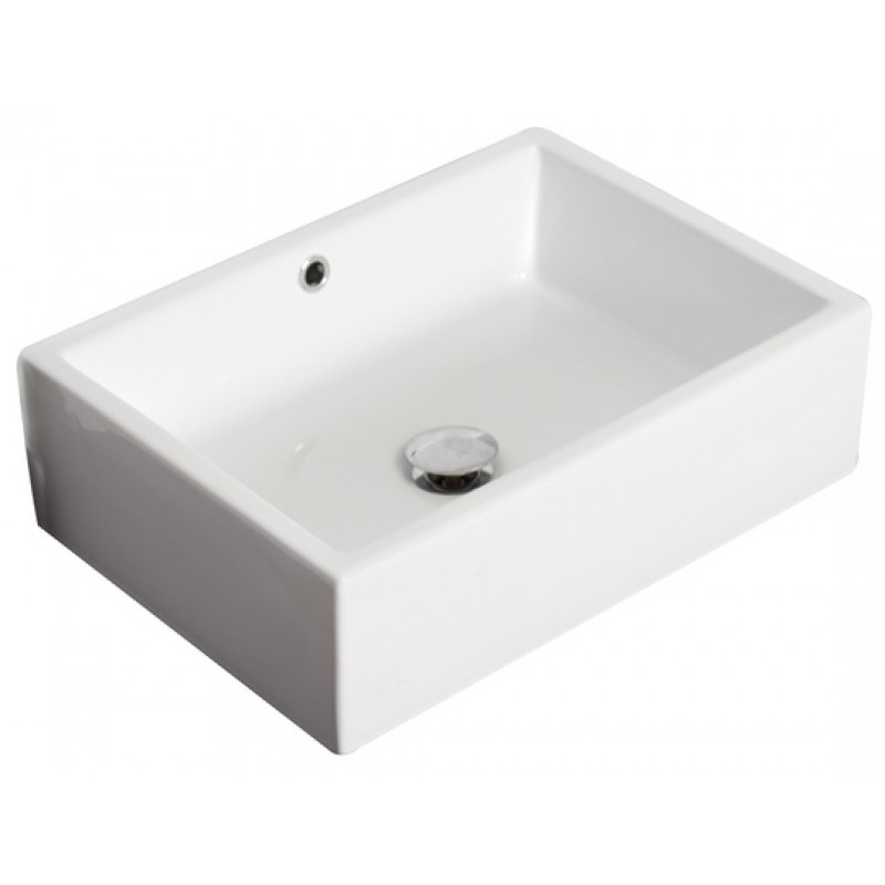 20-in. W x 14.25-in. D Above Counter Rectangle Vessel In White