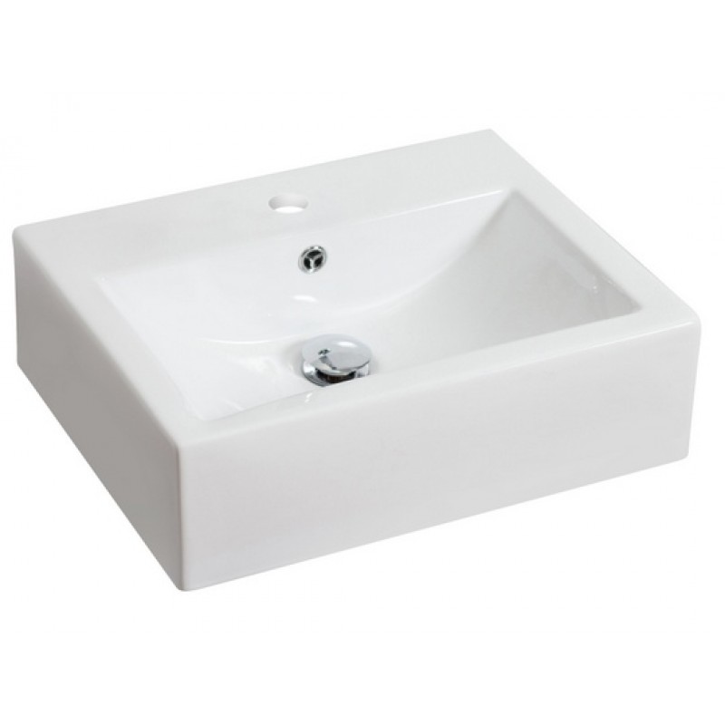 20.25-in. W x 16.25-in. D Above Counter Rectangle Vessel In White For Single Hole Faucet