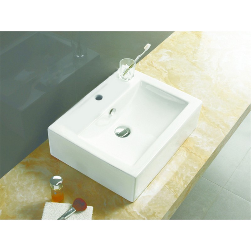 20.25-in. W x 16.25-in. D Above Counter Rectangle Vessel In White For Single Hole Faucet