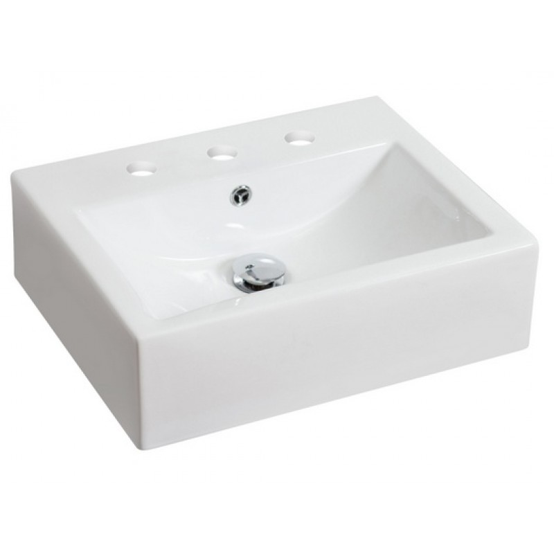 20.25-in. W x 16.25-in. D Above Counter Rectangle Vessel In White For 8-in. o.c. Faucet