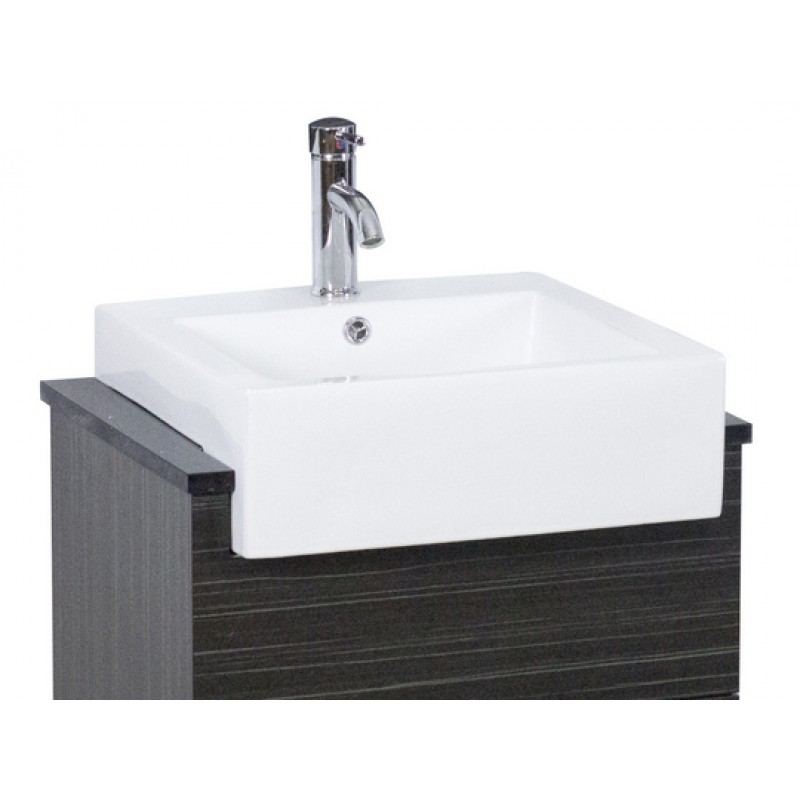 20.25-in. W x 19-in. D Semi-Recessed Rectangle Vessel In White For Single Hole Faucet