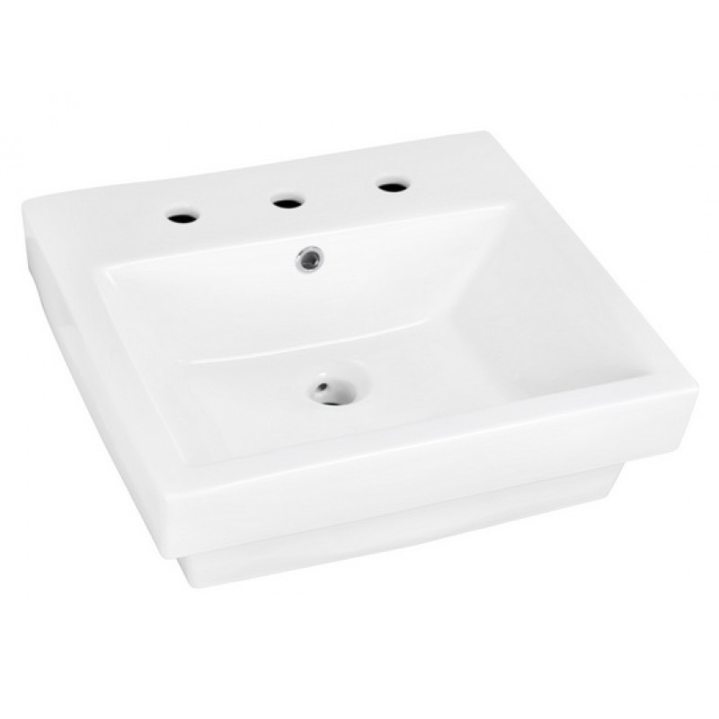 20.5-in. W x 18.5-in. D Above Counter Rectangle Vessel In White For 8-in. o.c. Faucet
