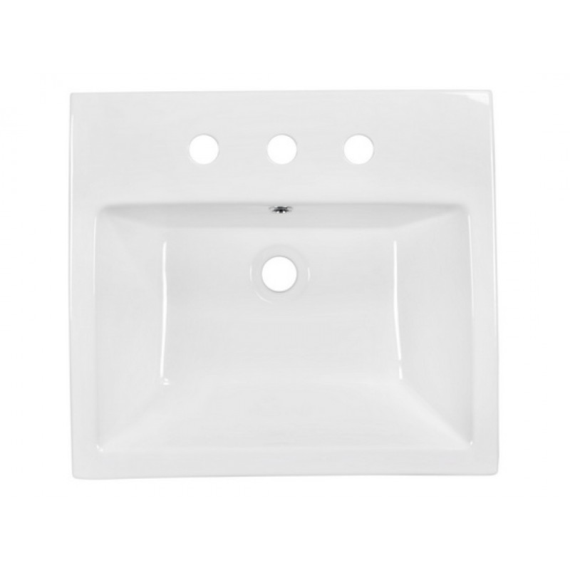 20.5-in. W x 18.5-in. D Above Counter Rectangle Vessel In White For 8-in. o.c. Faucet