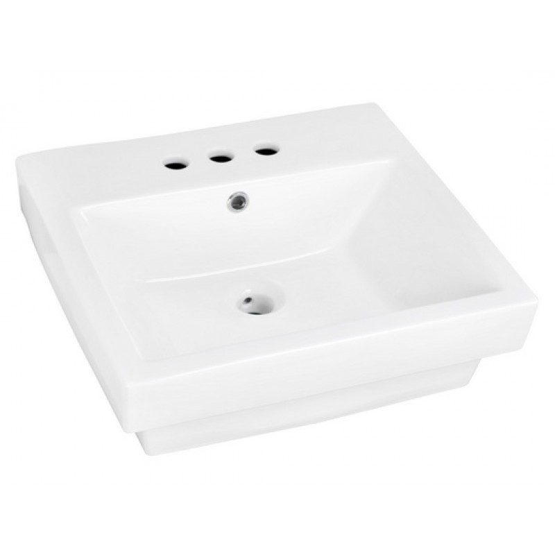 20.5-in. W x 18.5-in. D Above Counter Rectangle Vessel In White For 4-in. o.c. Faucet