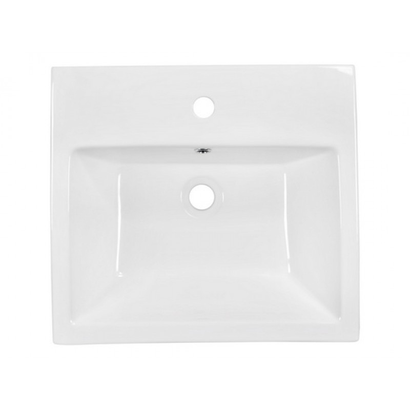 20.5-in. W x 18.5-in. D Semi-Recessed Rectangle Vessel In White For Single Hole Faucet