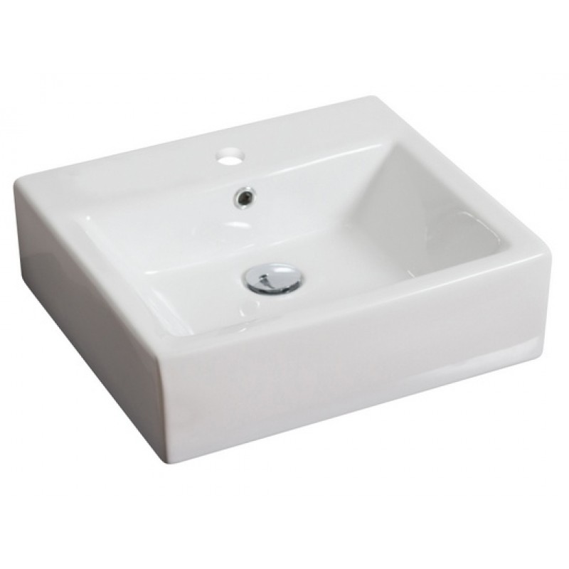 21-in. W x 16.5-in. D Above Counter Rectangle Vessel In White For Single Hole Faucet