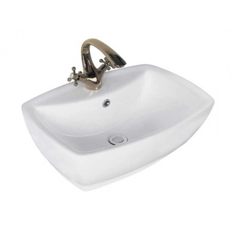 21.75-in. W x 15.75-in. D Above Counter Rectangle Vessel In White For Single Hole Faucet