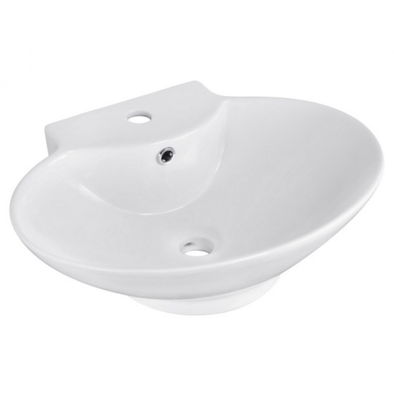 22.75-in. W x 17.25-in. D Above Counter Oval Vessel In White For Single Hole Faucet