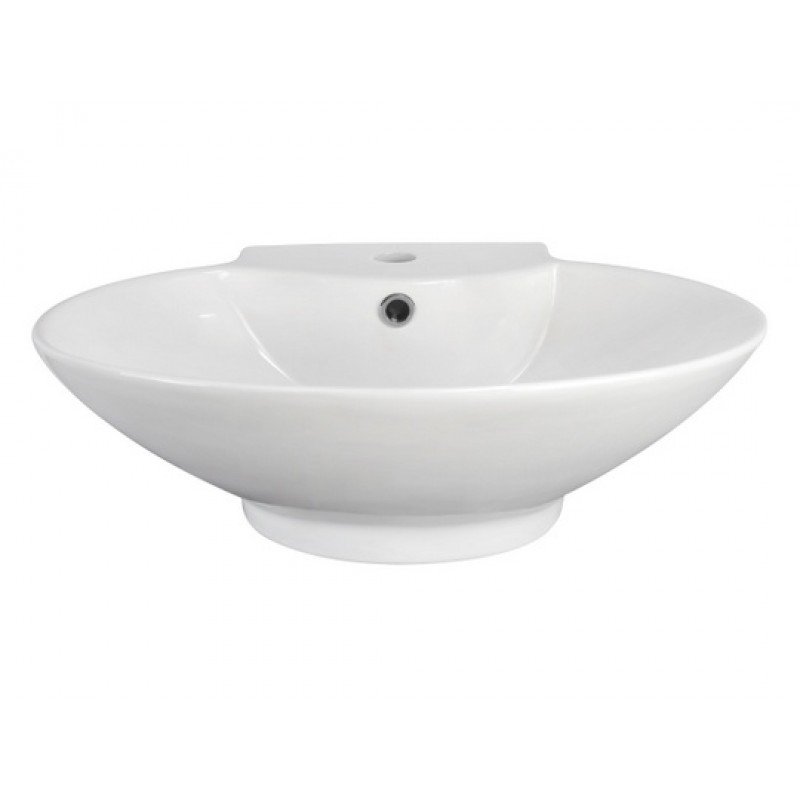 22.75-in. W x 17.25-in. D Above Counter Oval Vessel In White For Single Hole Faucet