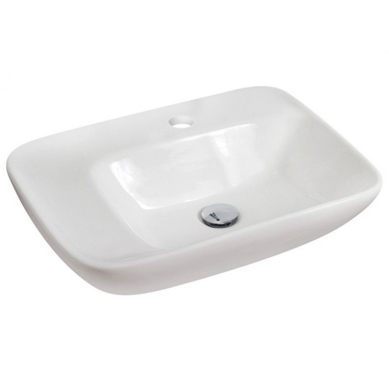 23.5-in. W x 17.25-in. D Above Counter Rectangle Vessel In White For Single Hole Faucet