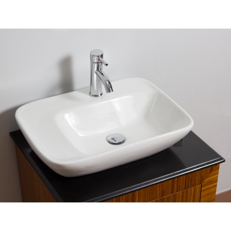 23.5-in. W x 17.25-in. D Above Counter Rectangle Vessel In White For Single Hole Faucet