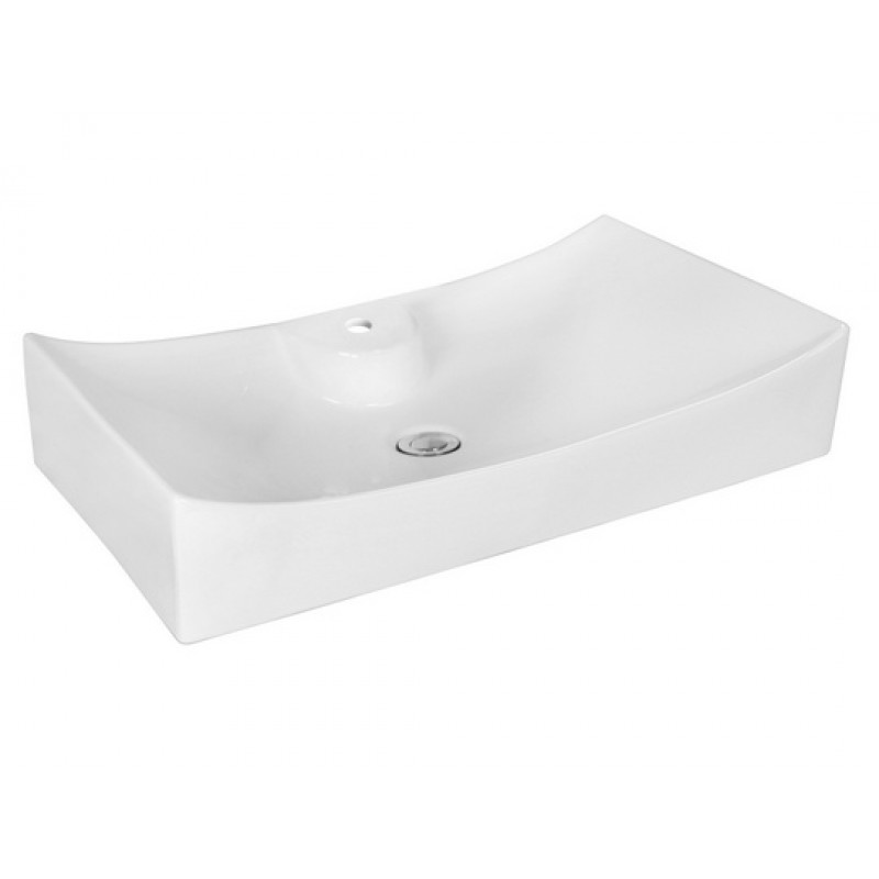 25.25-in. W x 15.25-in. D Above Counter Rectangle Vessel In White For Single Hole Faucet