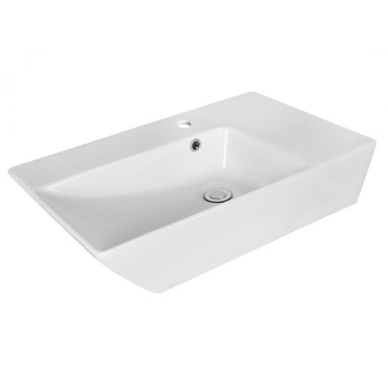 25.5-in. W x 15.5-in. D Above Counter Rectangle Vessel In White For Single Hole Faucet