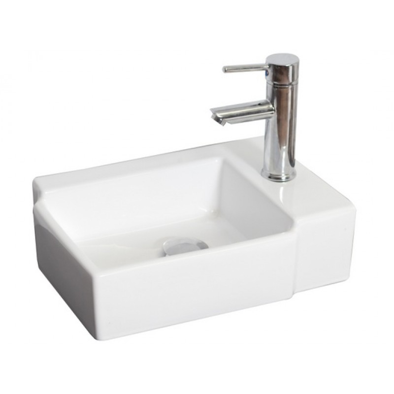 16.25-in. W x 11.75-in. D Wall Mount Rectangle Vessel In White For Single Hole Faucet