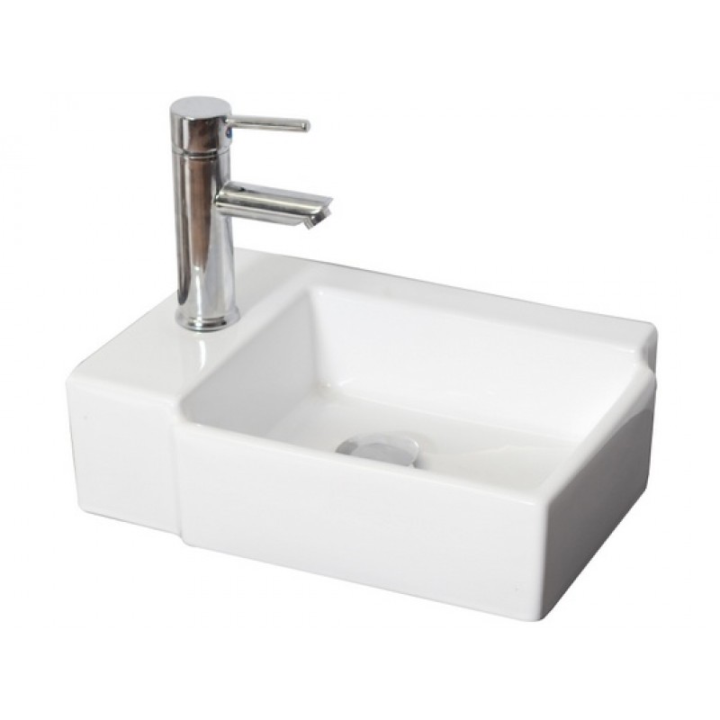 16.25-in. W x 11.75-in. D Wall Mount Rectangle Vessel In White For Single Hole Faucet