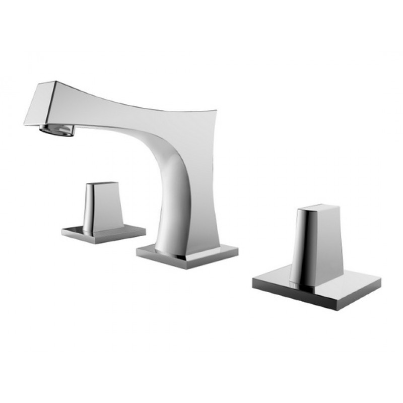 Rectangle Vessel Set In White with 8-in. o.c. Faucet