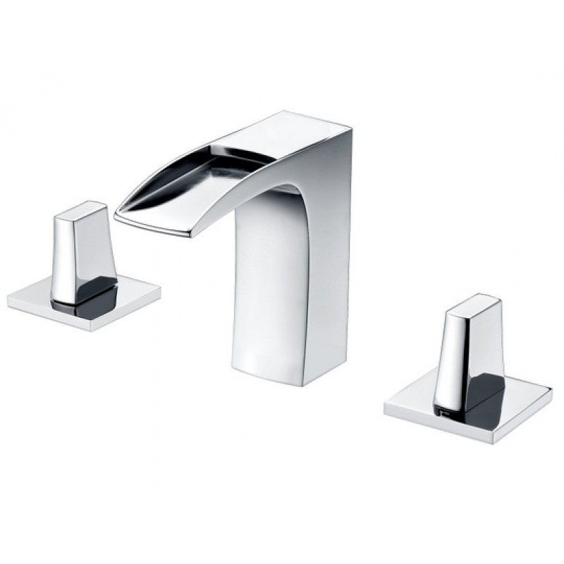 Square Vessel Set In White with 8-in. o.c. Faucet