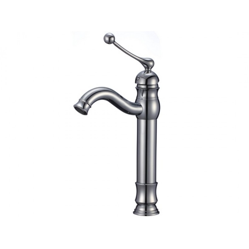 Square Vessel Set In White with Deck Mount Faucet/Drain