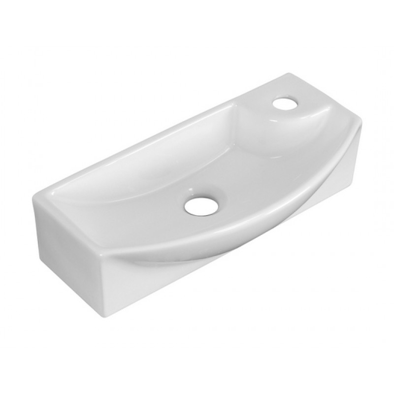 17.75-in. W x 8.75-in. D Wall Mount Rectangle Vessel In White For Single Hole Faucet