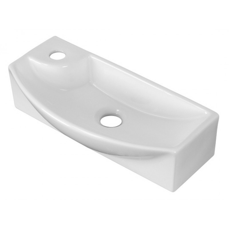17.75-in. W x 8.75-in. D Wall Mount Rectangle Vessel In White For Single Hole Faucet