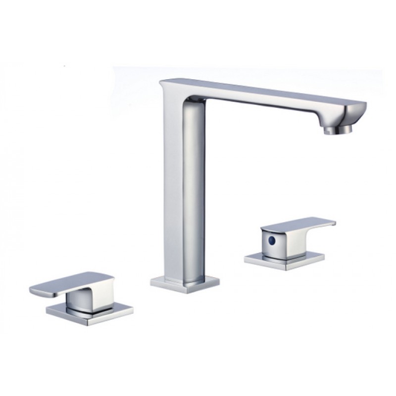 Rectangle Vessel Set In White with 8-in. o.c. Faucet