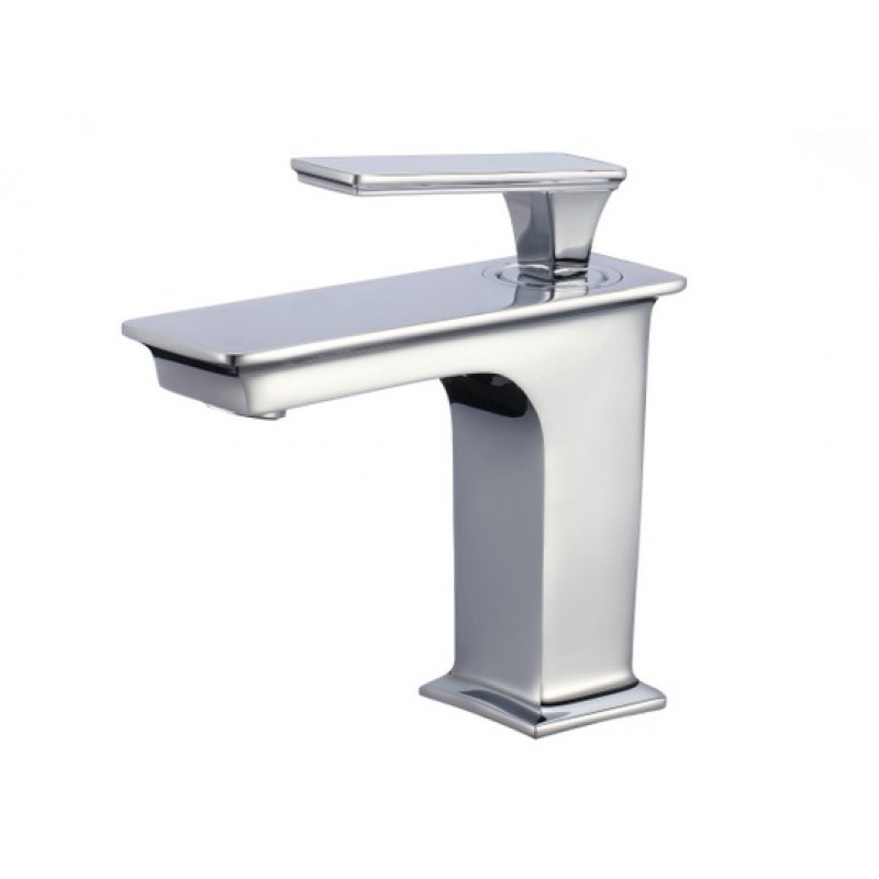 Square Vessel Set In White with Single Hole Faucet