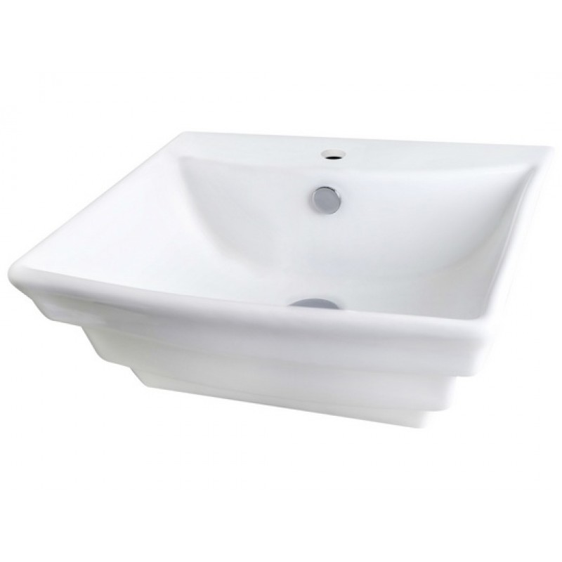 19.75-in. W x 17-in. D Wall Mount Rectangle Vessel In White For Single Hole Faucet