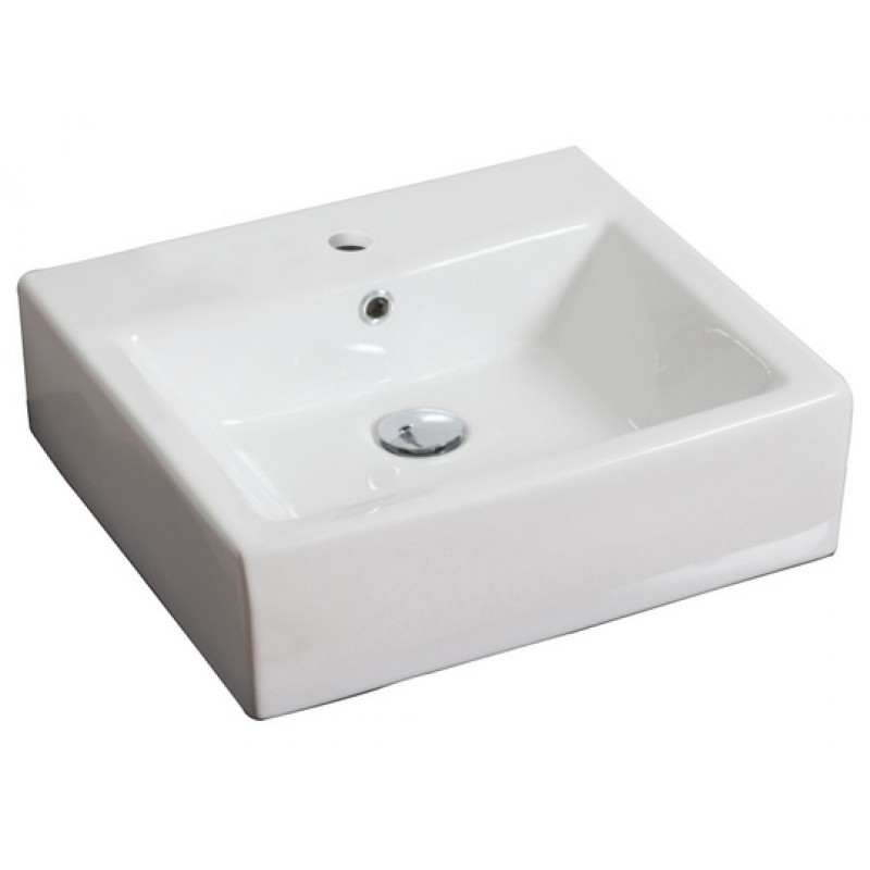 21-in. W x 16.5-in. D Wall Mount Rectangle Vessel In White For Single Hole Faucet