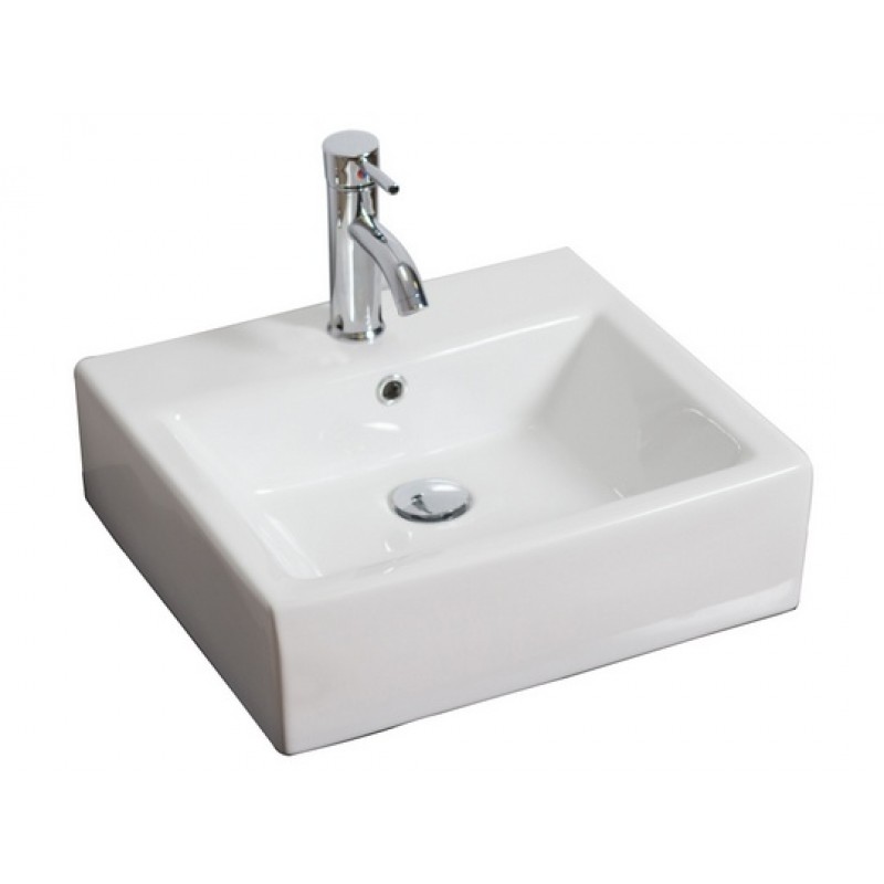 21-in. W x 16.5-in. D Wall Mount Rectangle Vessel In White For Single Hole Faucet