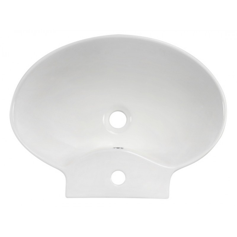 22.75-in. W x 17.25-in. D Wall Mount Oval Vessel In White For Single Hole Faucet
