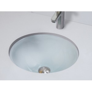 Frosted Tempered Glass Undermount Sink - Frosted C...