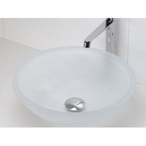 Tempered Glass Vessel Sink - Frosted Crystal