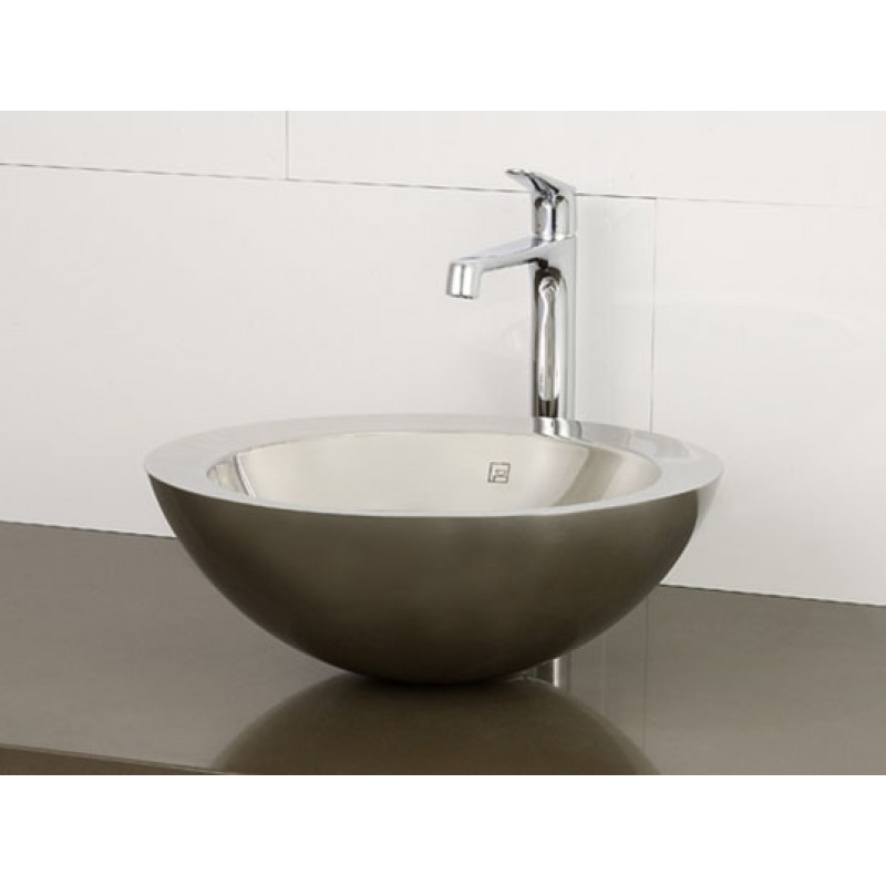 Double Wall Stainless Steel Vessel Large Rim - Polished