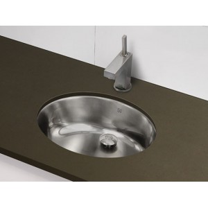 Stainless Steel Undermount Oval Sink - Brushed