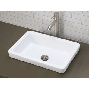 Rectangular Semi-Recessed Vitreous China Lavatory Sink - Ceramic White
