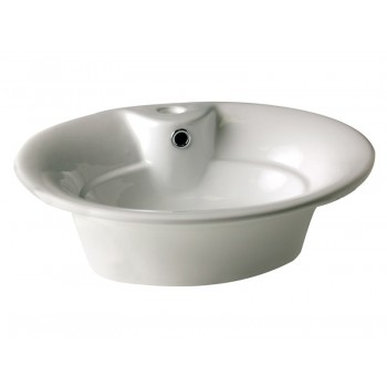 Oval Biscuit Vessel Sink with Overflow and Single ...