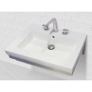 Wall-Mount Rectangular Lavatory With Stainless Ste...