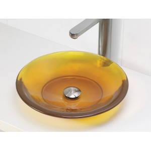 Shallow Round Resin Vessel Sink - Honeycomb