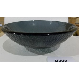 Factory 2nd: 14" Charcoal Freeform Hoops Glass Vessel Sink (D300)