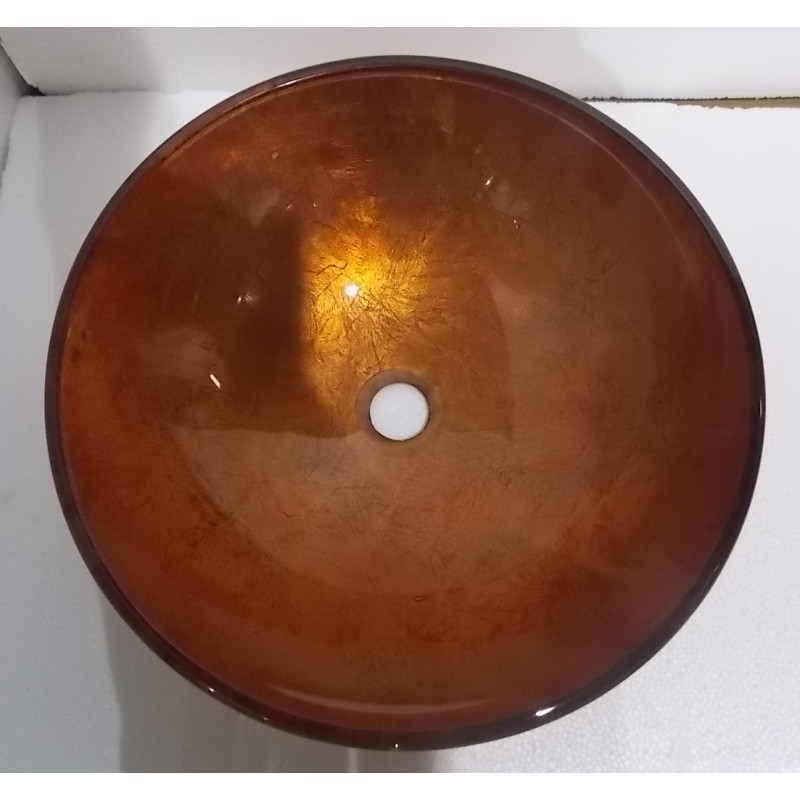 Factory 2nd: Orange Reflections Glass Vessel Sink (D395)