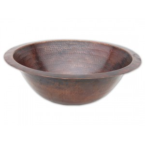 Copper Drop In or Undermount Sink Bowl - Antique D...