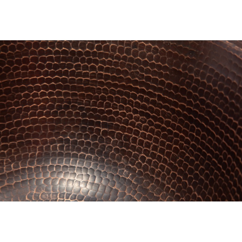 Copper Drop In or Undermount Sink Bowl - Antique Dark