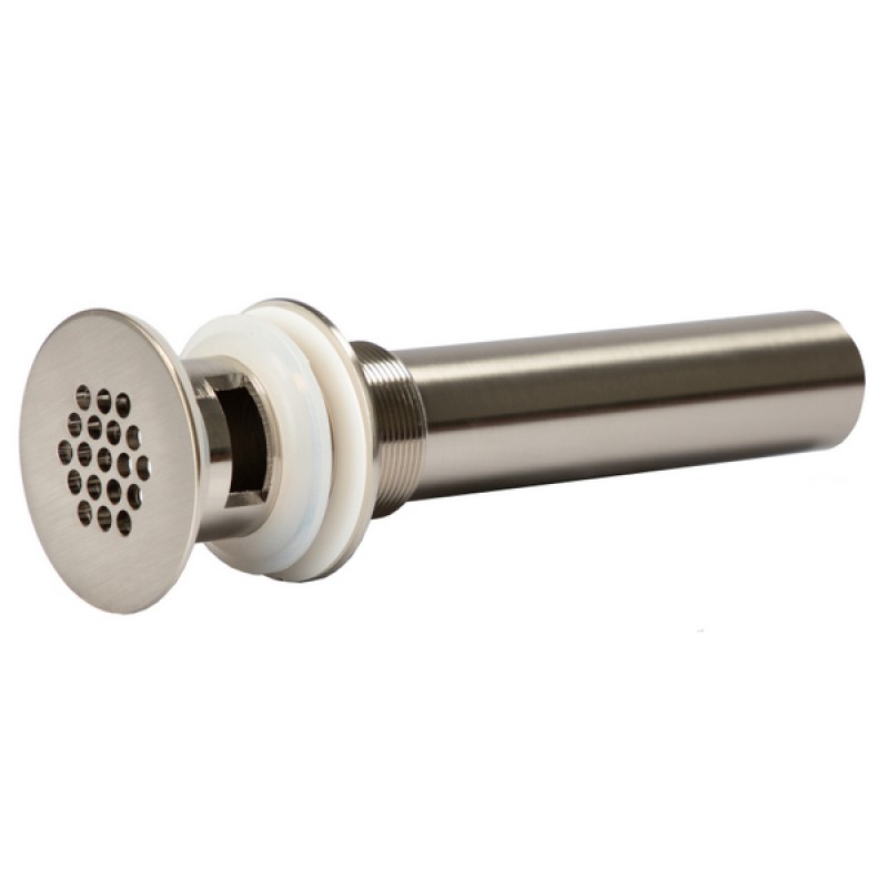 1.5" Grid Drain with Overflow - Brushed Nickel Finish